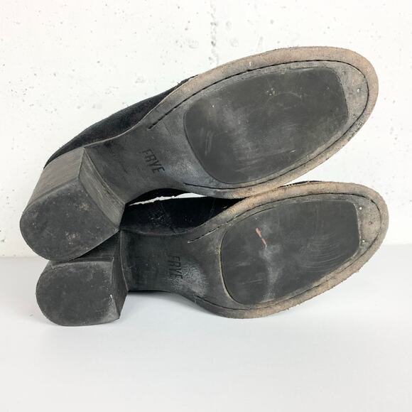 Frye Womens Nora Stud Side Zip Ankle Booties Black Suede Size 6 - Picture 9 of 9